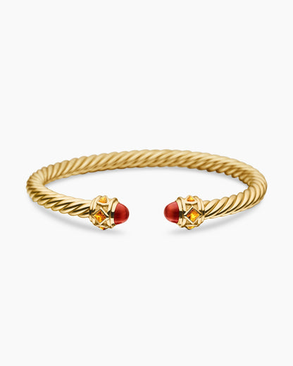 David Yurman Renaissance® Cablespira® Flex Bracelet in 18K Yellow Gold with Carnelian and Citrine, 5mm David Yurman Women’s