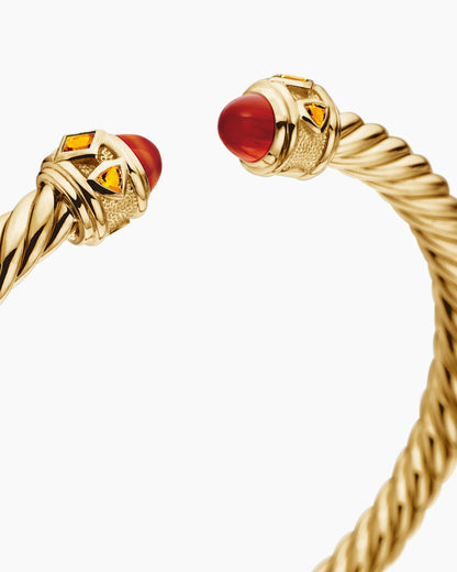 David Yurman Renaissance® Cablespira® Flex Bracelet in 18K Yellow Gold with Carnelian and Citrine, 5mm David Yurman Women’s
