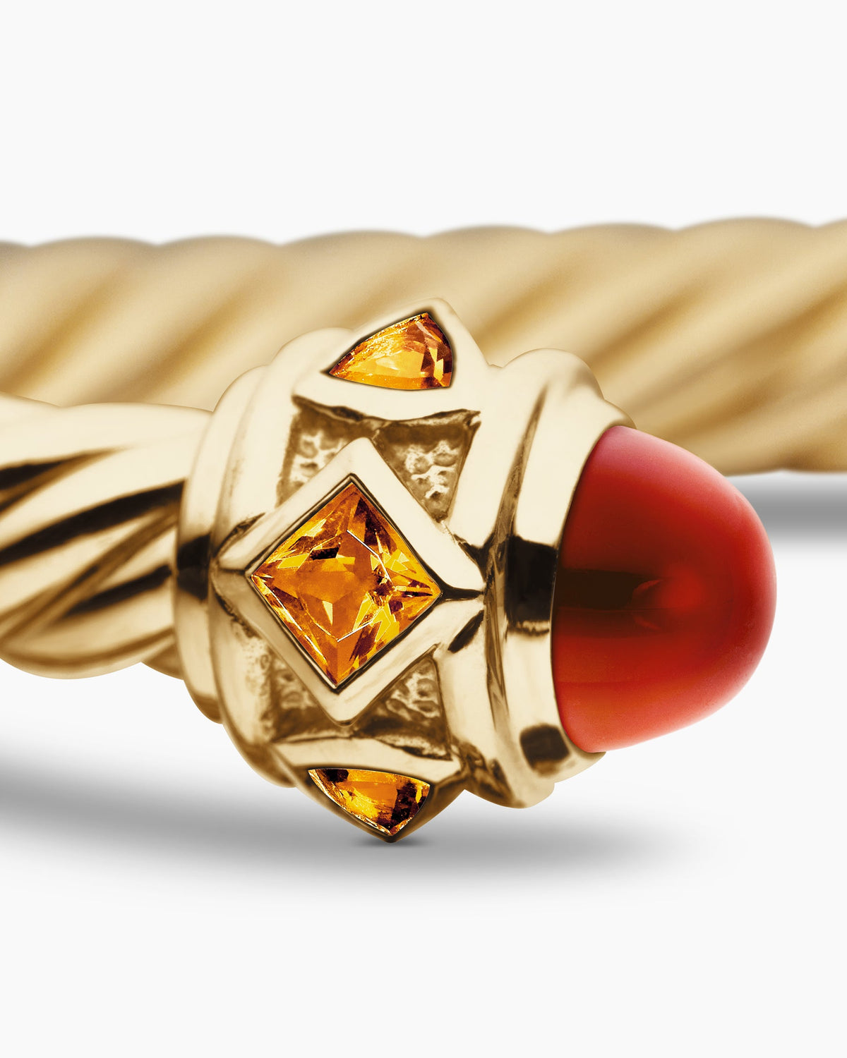 David Yurman Renaissance® Cablespira® Flex Bracelet in 18K Yellow Gold with Carnelian and Citrine, 5mm David Yurman Women’s