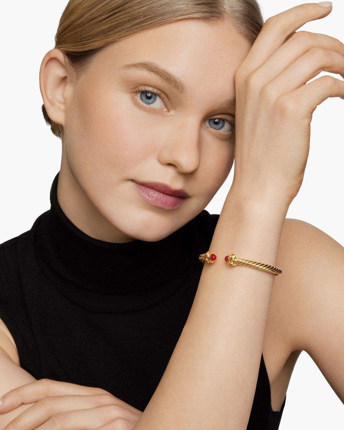 David Yurman Renaissance® Cablespira® Flex Bracelet in 18K Yellow Gold with Carnelian and Citrine, 5mm David Yurman Women’s