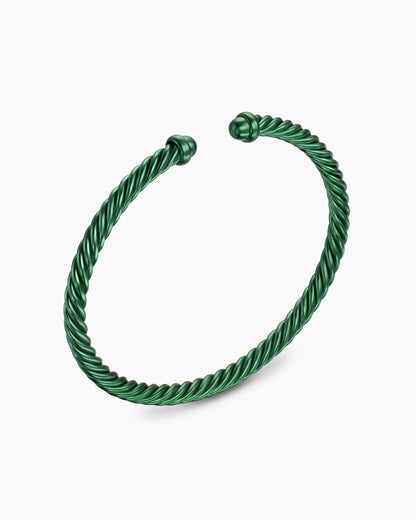 David Yurman Classic Cable Bracelet in Green Aluminum, 4mm David Yurman Women’s