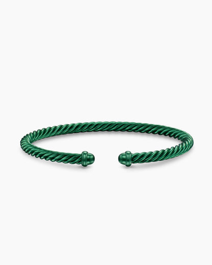 David Yurman Classic Cable Bracelet in Green Aluminum, 4mm David Yurman Women’s