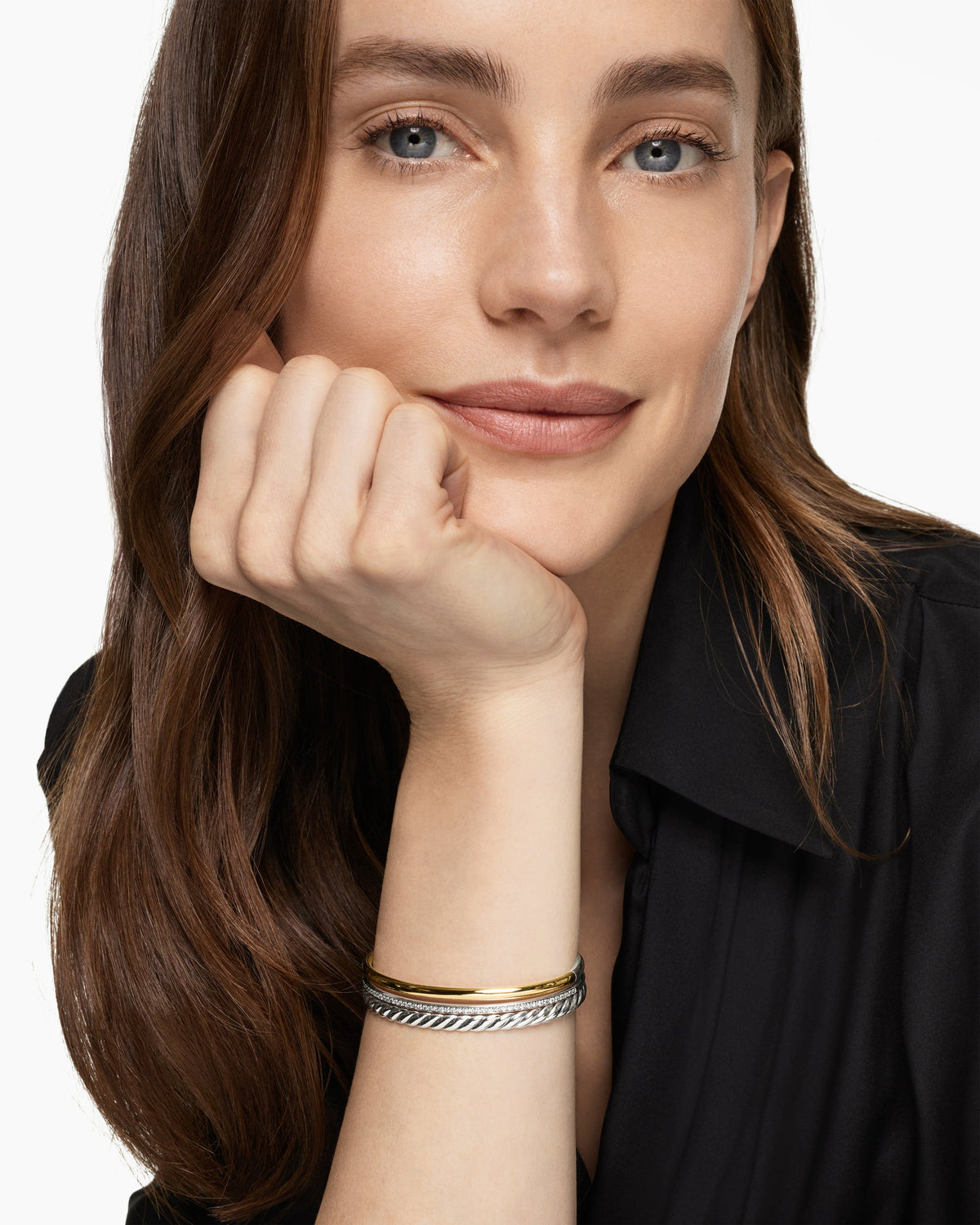 David Yurman DY Mercer Three Row Cuff Bracelet David Yurman Women’s