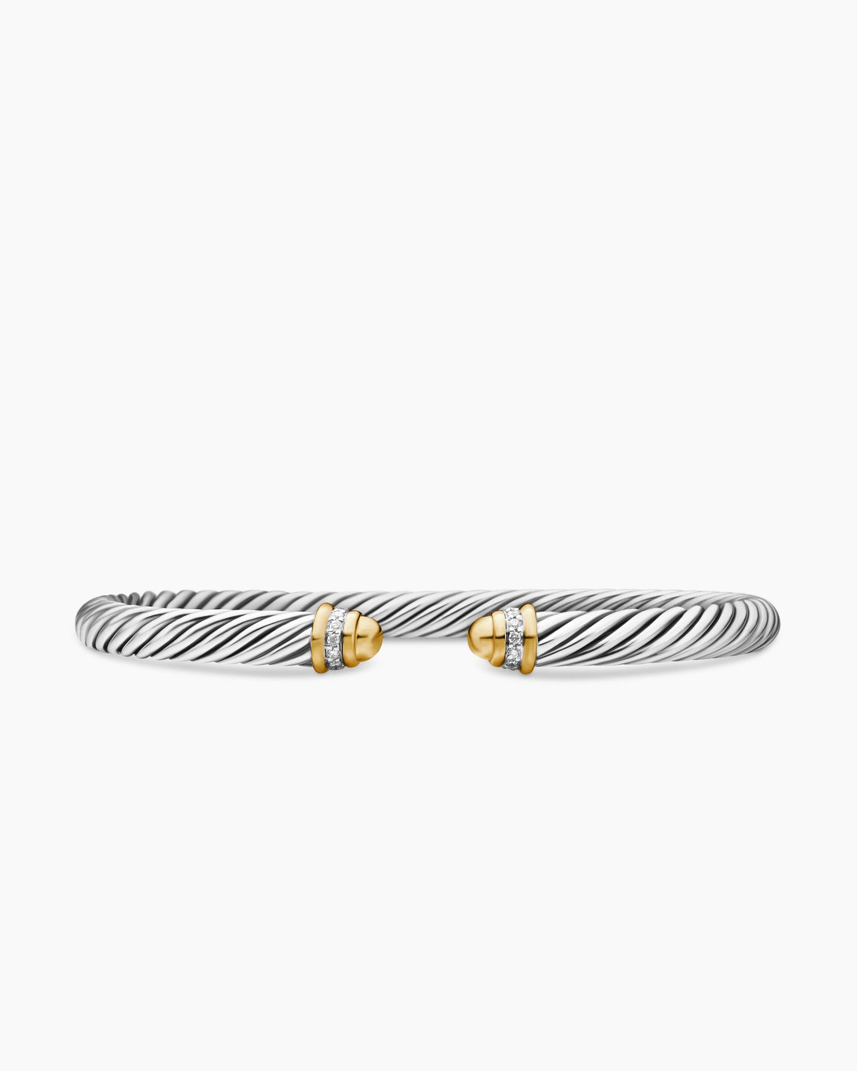 David Yurman Classic Cable Bracelet in Sterling Silver with 18K Yellow Gold and Diamonds, 5mm David Yurman Women’s