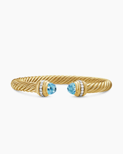 David Yurman Classic Cablespira Flex Bracelet in 18K Yellow Gold with Diamonds, 7mm David Yurman Women’s