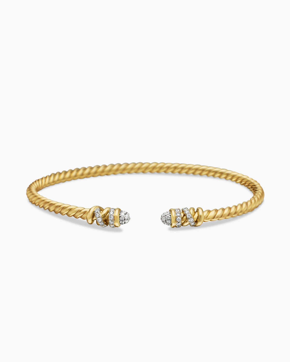 David Yurman Petite Helena Cablespira Flex Bracelet in 18K Yellow Gold with Diamonds, 3mm David Yurman Women’s