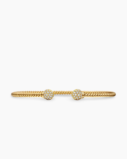 David Yurman Solari Cablespira® Flex Bracelet in 18K Yellow Gold with Diamonds, 2.3mm David Yurman Women’s