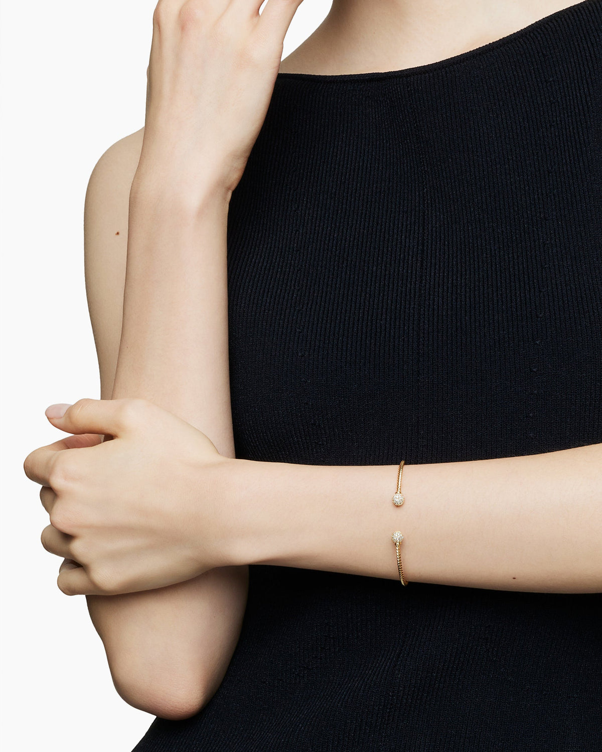 David Yurman Solari Cablespira® Flex Bracelet in 18K Yellow Gold with Diamonds, 2.3mm David Yurman Women’s