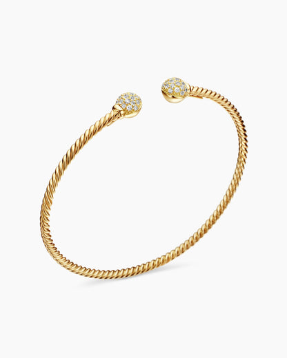 David Yurman Solari Cablespira® Flex Bracelet in 18K Yellow Gold with Diamonds, 2.3mm David Yurman Women’s