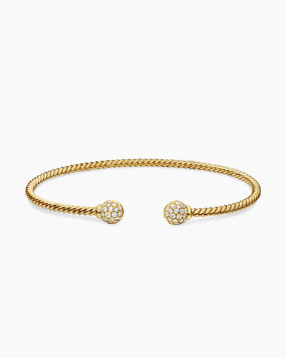 David Yurman Solari Cablespira® Flex Bracelet in 18K Yellow Gold with Diamonds, 2.3mm David Yurman Women’s