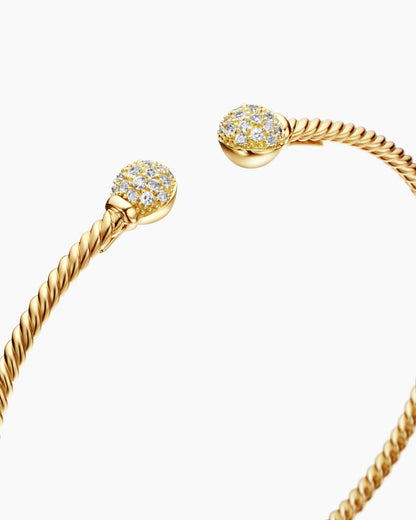David Yurman Solari Cablespira® Flex Bracelet in 18K Yellow Gold with Diamonds, 2.3mm David Yurman Women’s