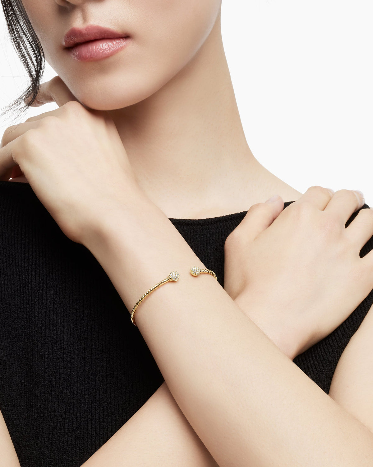 David Yurman Solari Cablespira® Flex Bracelet in 18K Yellow Gold with Diamonds, 2.3mm David Yurman Women’s
