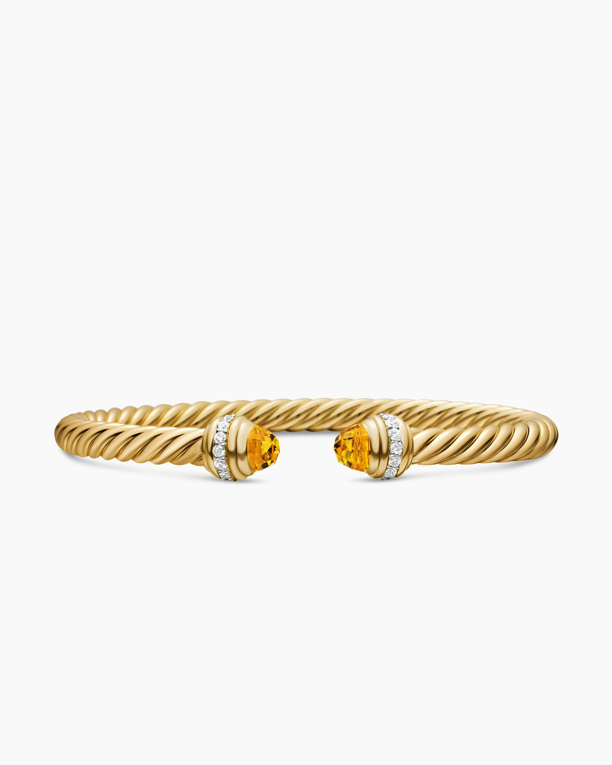 David Yurman Classic Cablespira Flex Bracelet in 18K Yellow Gold with Diamonds, 5mm David Yurman Women’s