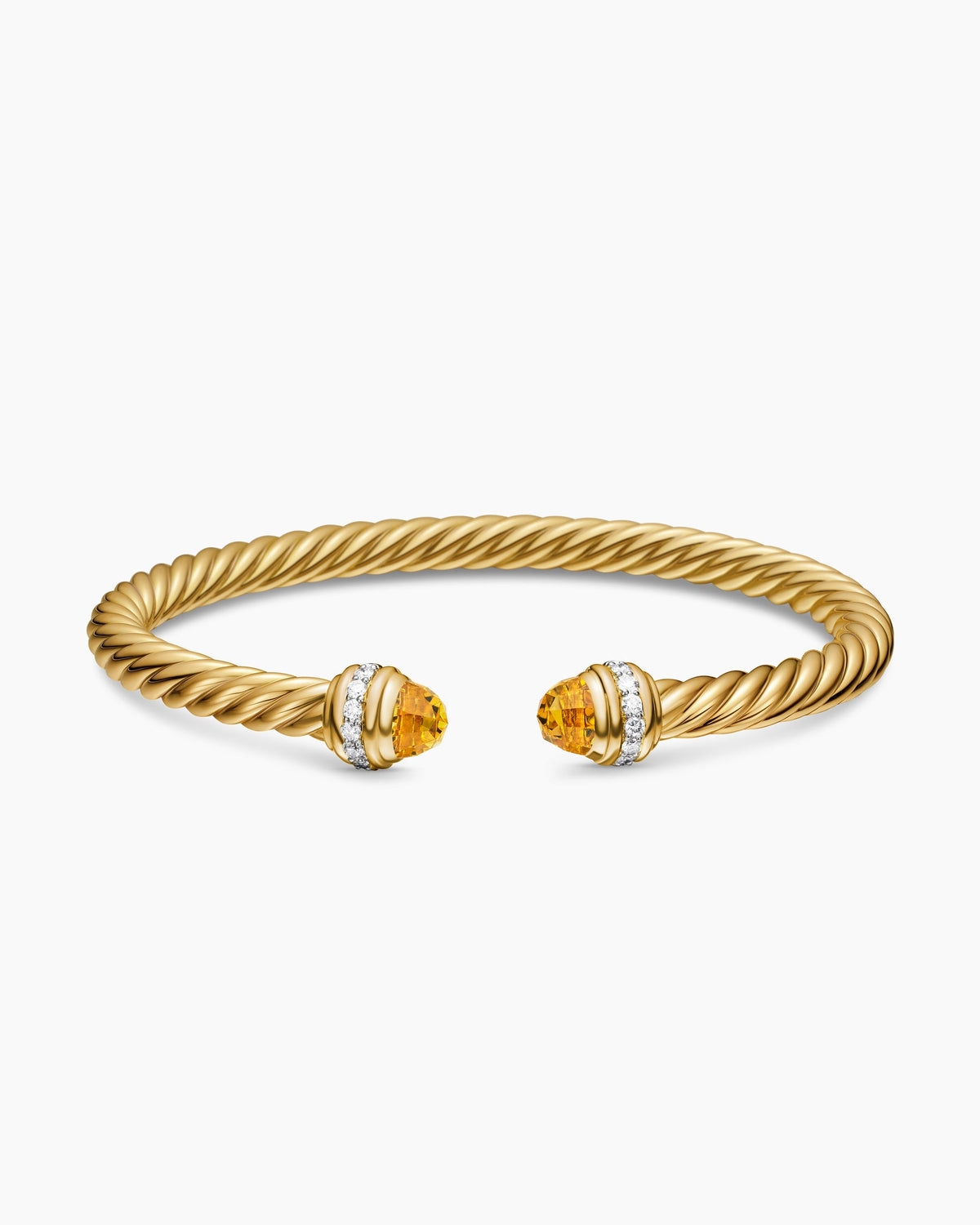 David Yurman Classic Cablespira Flex Bracelet in 18K Yellow Gold with Diamonds, 5mm David Yurman Women’s