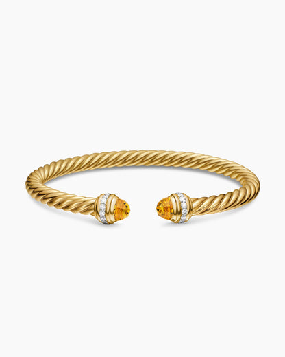 David Yurman Classic Cablespira Flex Bracelet in 18K Yellow Gold with Diamonds, 5mm David Yurman Women’s