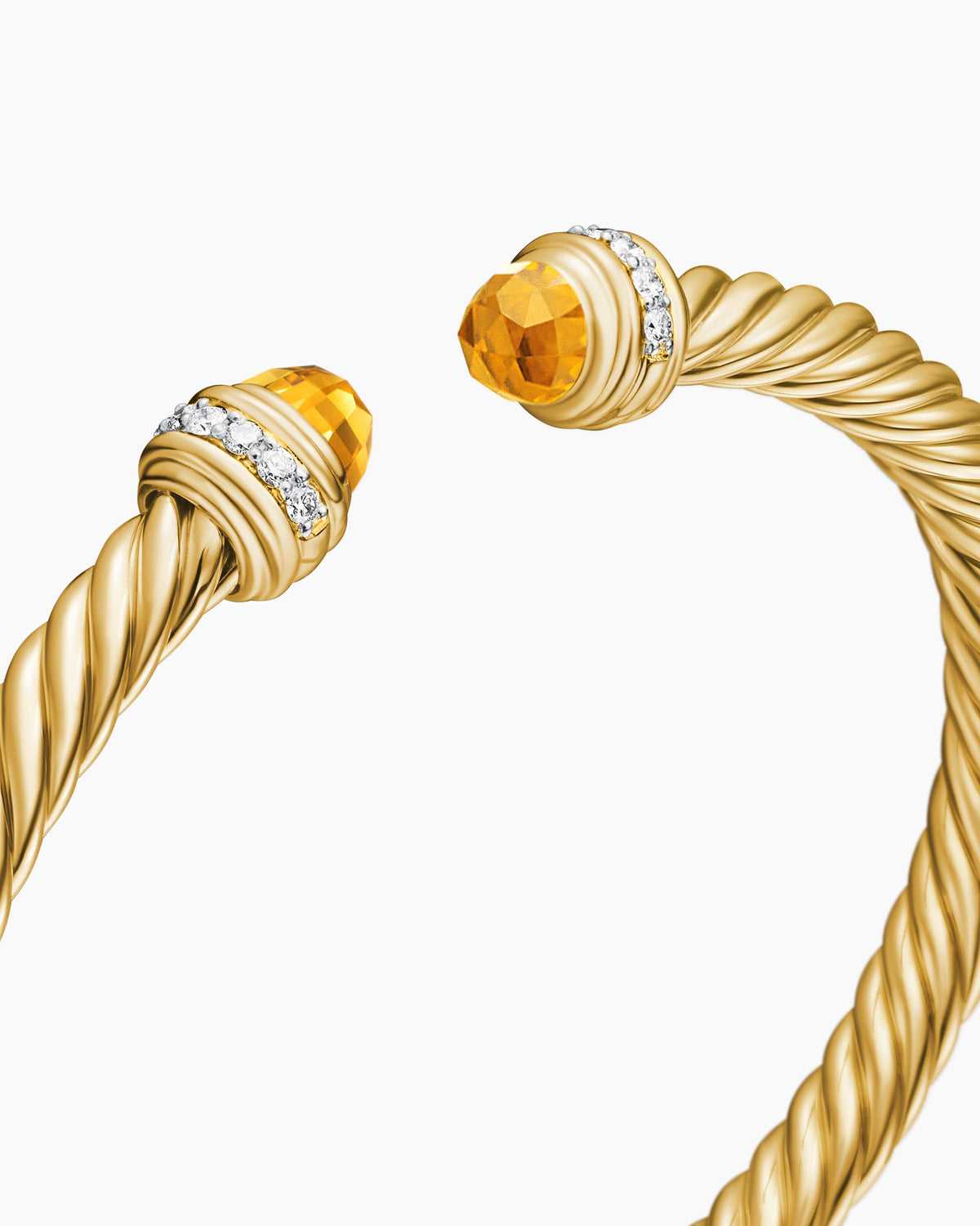 David Yurman Classic Cablespira Flex Bracelet in 18K Yellow Gold with Diamonds, 5mm David Yurman Women’s