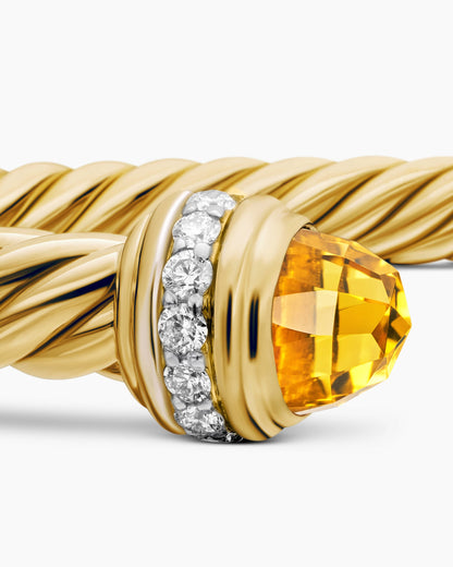 David Yurman Classic Cablespira Flex Bracelet in 18K Yellow Gold with Diamonds, 5mm David Yurman Women’s