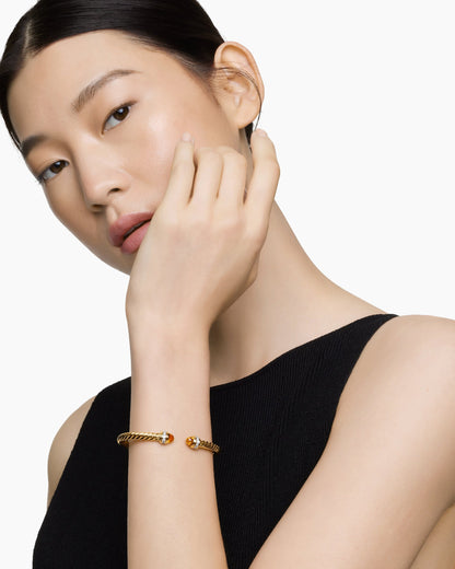 David Yurman Classic Cablespira Flex Bracelet in 18K Yellow Gold with Diamonds, 5mm David Yurman Women’s