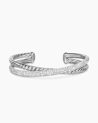 David Yurman Pavé Crossover Two Row Cuff Bracelet David Yurman Women’s