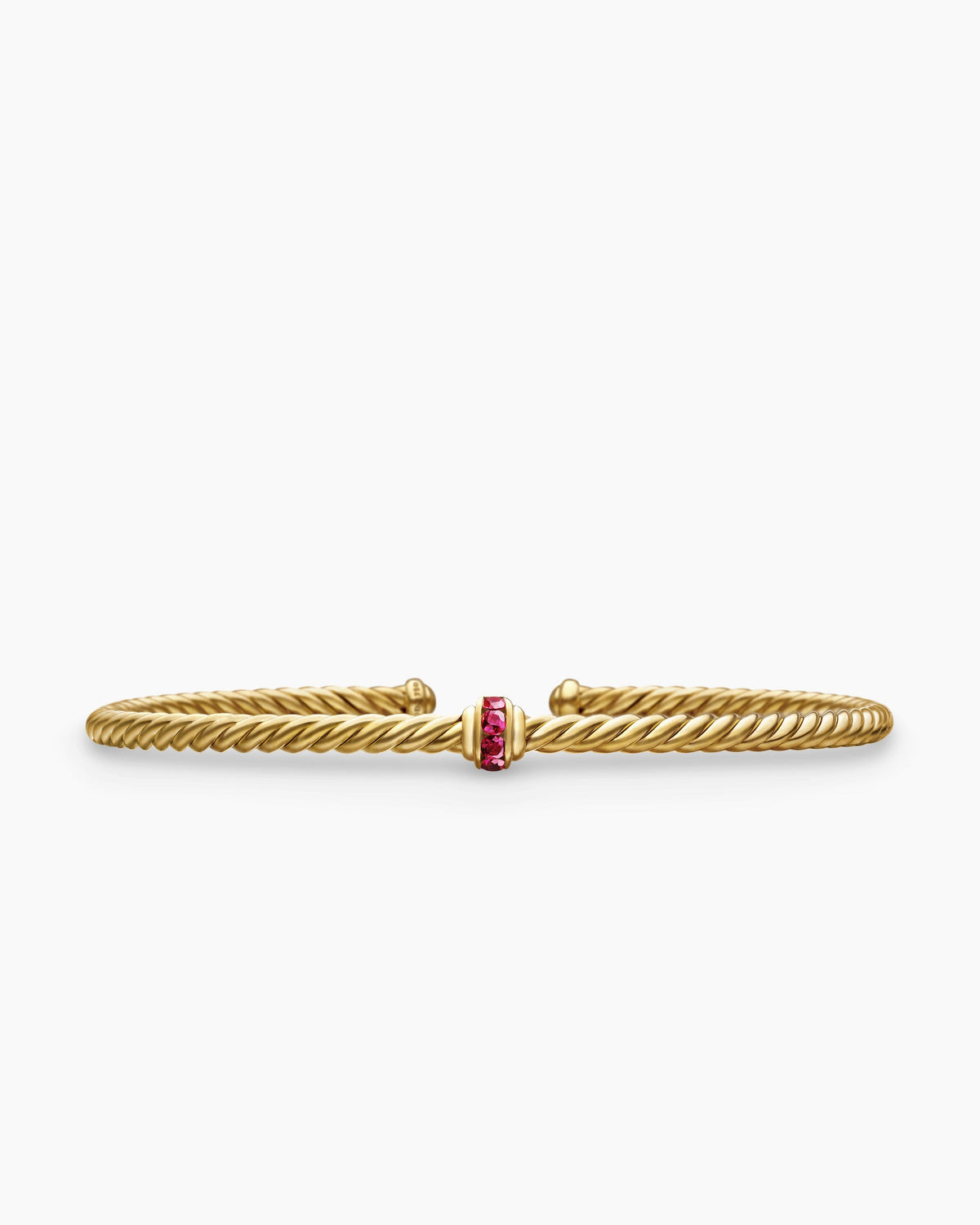David Yurman Classic Cablespira Flex Station Bracelet in 18K Yellow Gold with Pavé, 3mm David Yurman Women’s