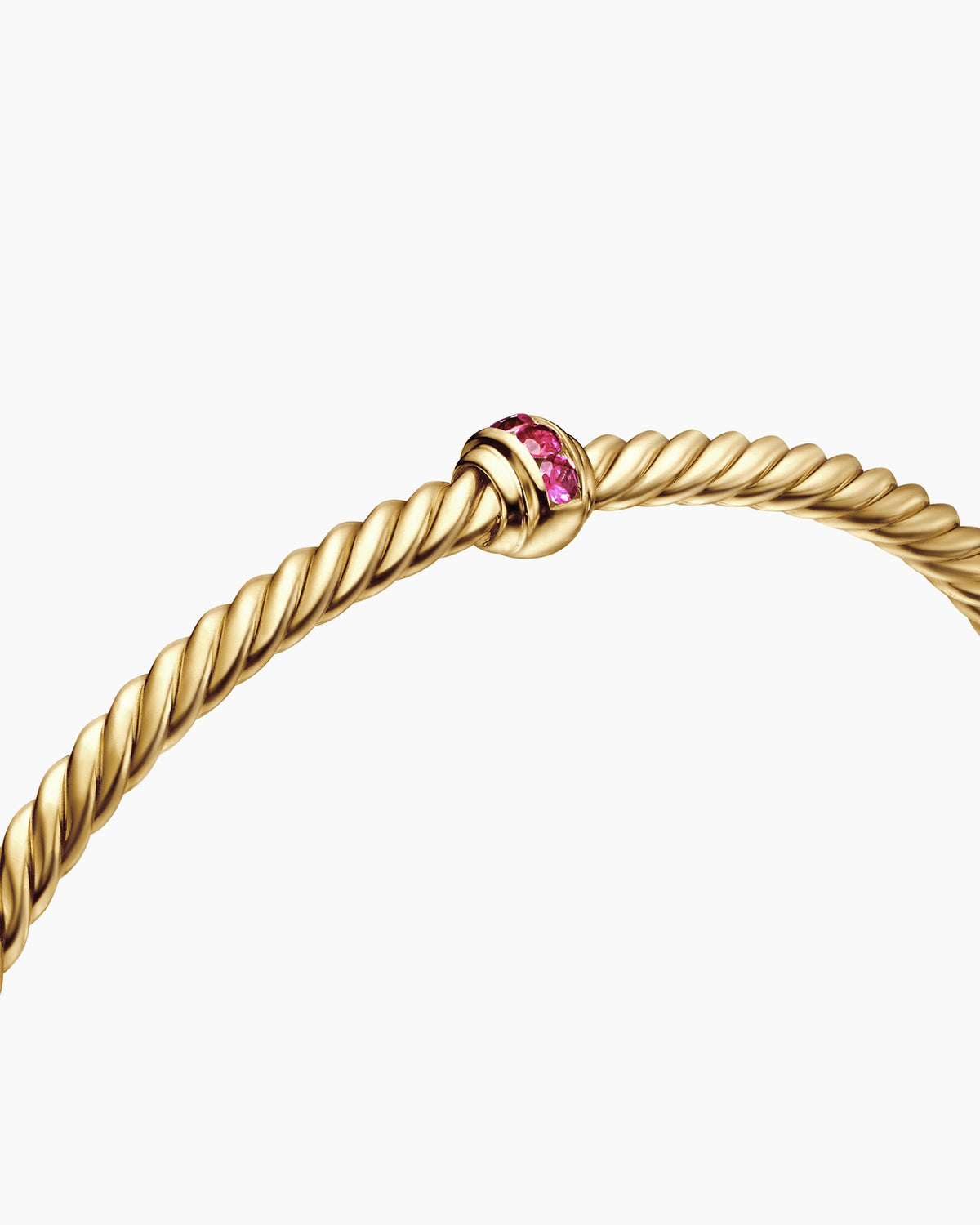 David Yurman Classic Cablespira Flex Station Bracelet in 18K Yellow Gold with Pavé, 3mm David Yurman Women’s