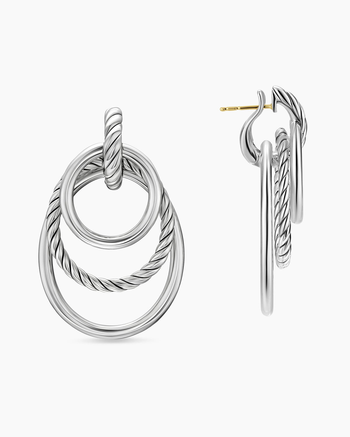 David Yurman DY Mercer Bold Triple Ring Drop Earrings David Yurman Women’s
