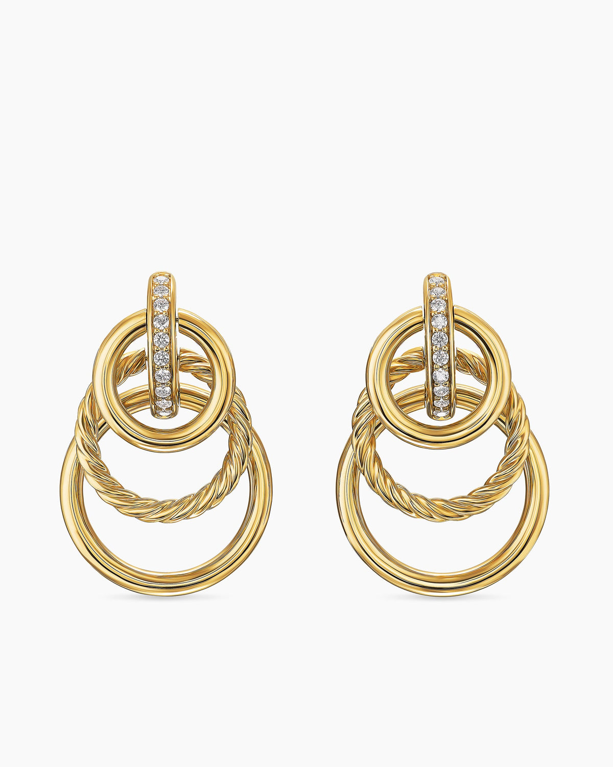 David Yurman DY Mercer Triple Ring Drop Earrings David Yurman Women’s