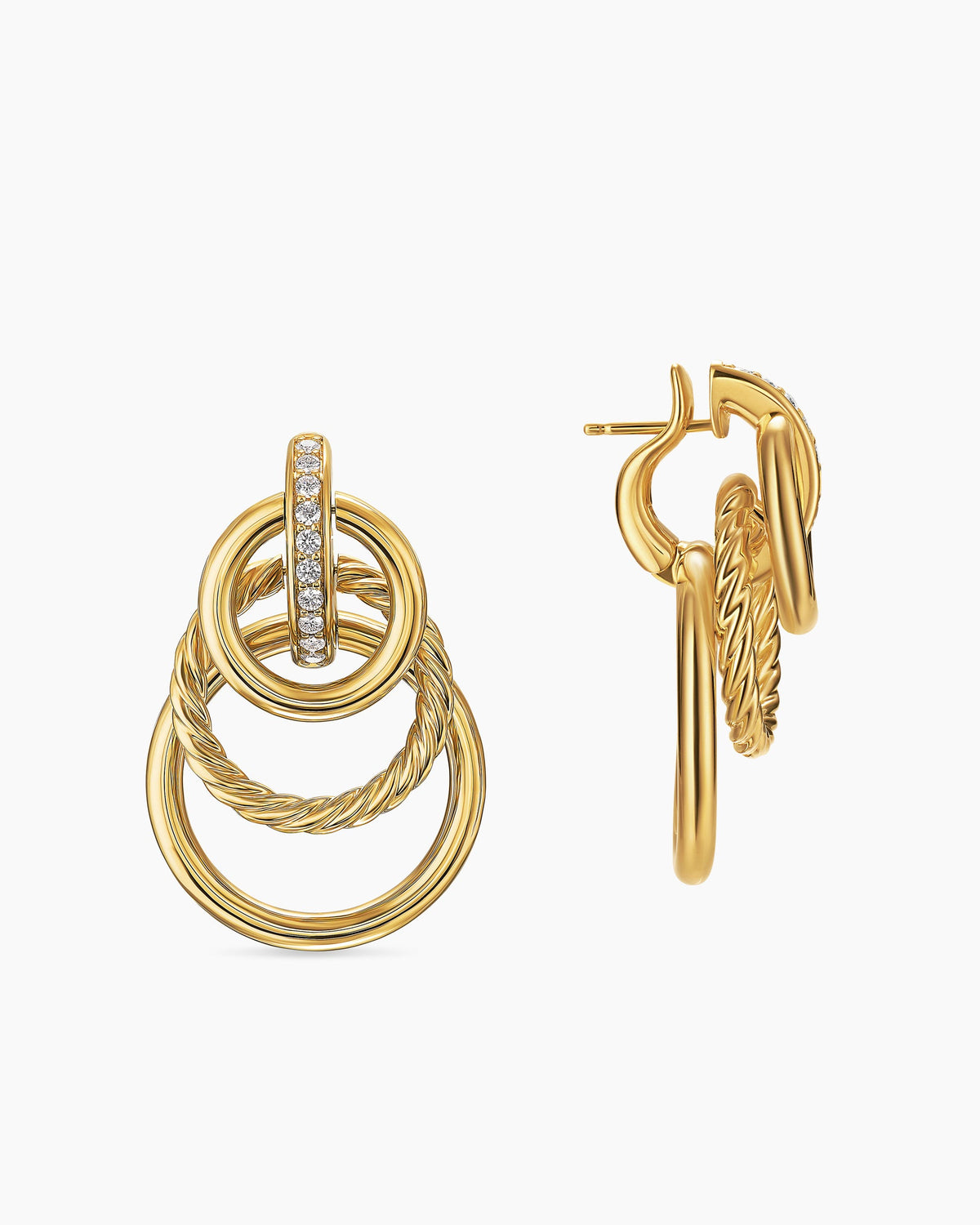 David Yurman DY Mercer Triple Ring Drop Earrings David Yurman Women’s