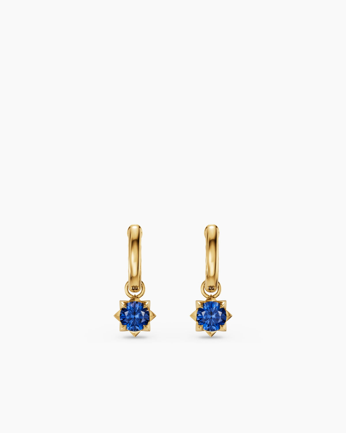 David Yurman Petite Pavé Stone Drop Earrings in 18K Yellow Gold with Blue Sapphires, 4.5mm David Yurman Women’s