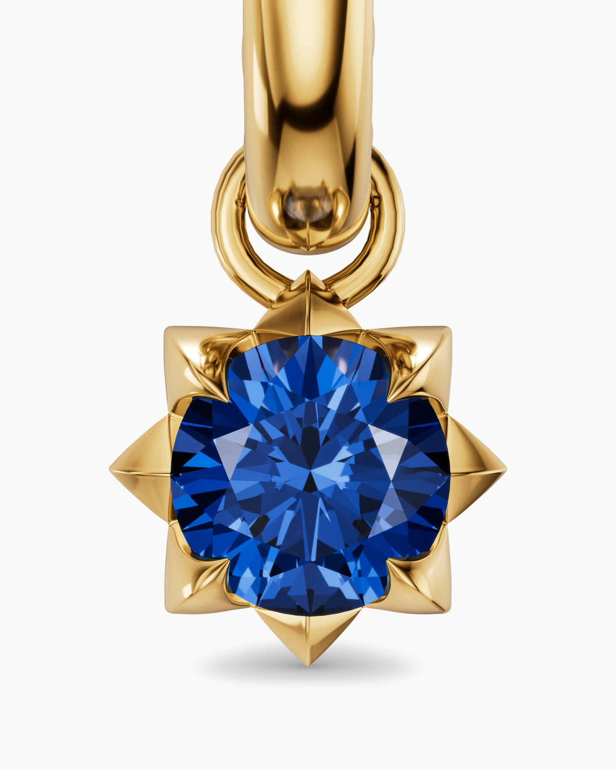 David Yurman Petite Pavé Stone Drop Earrings in 18K Yellow Gold with Blue Sapphires, 4.5mm David Yurman Women’s