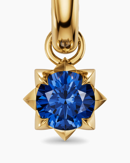 David Yurman Petite Pavé Stone Drop Earrings in 18K Yellow Gold with Blue Sapphires, 4.5mm David Yurman Women’s