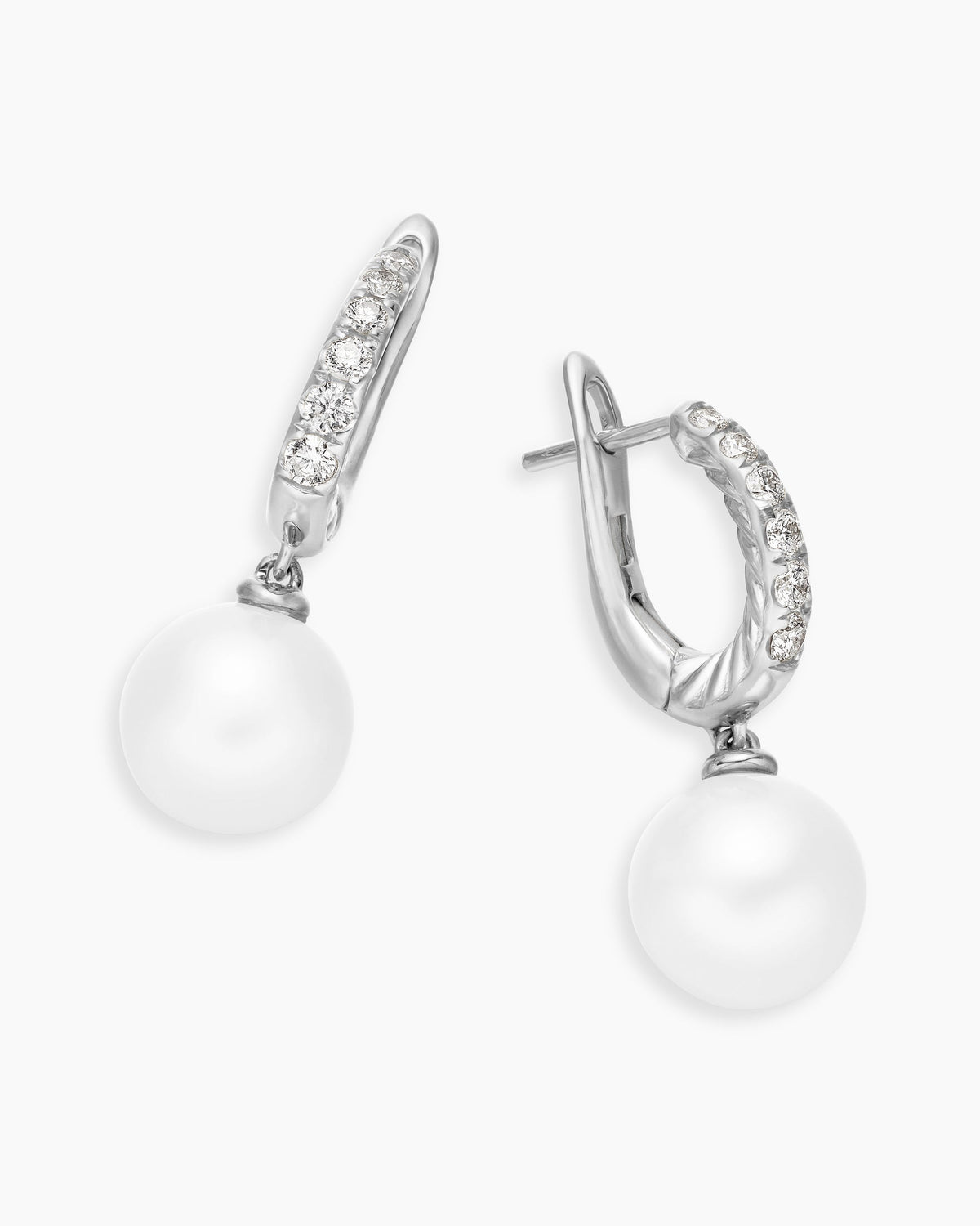 David Yurman Pearl and Pavé Drop Earrings David Yurman Women’s