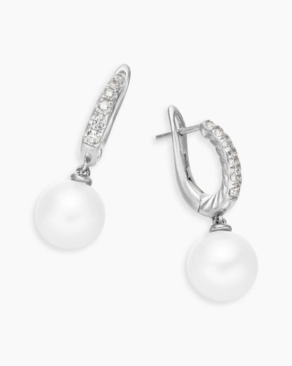 David Yurman Pearl and Pavé Drop Earrings David Yurman Women’s