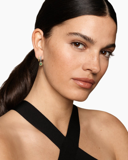 David Yurman DY Mercer® Color Two Row Drop Earrings in Sterling Silver with 18K Yellow Gold and Prasiolite, 19.5mm David Yurman Women’s