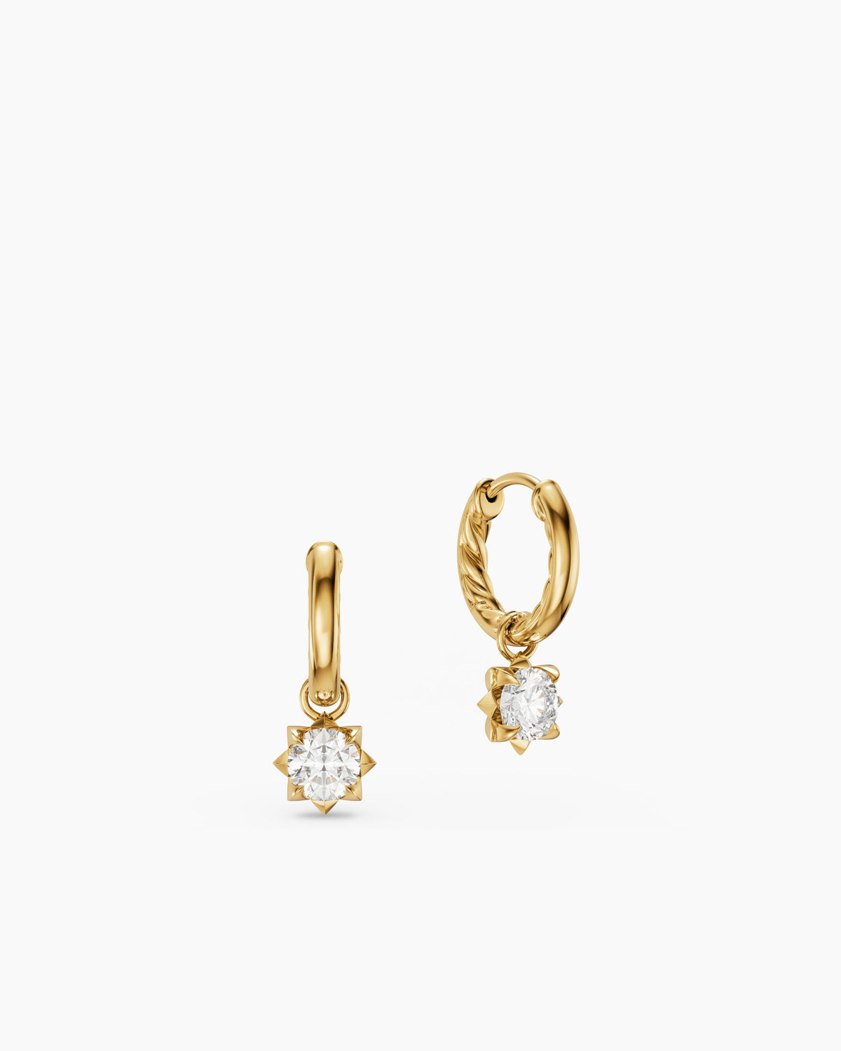 David Yurman Petite Pavé Stone Drop Earrings in 18K Yellow Gold with Diamonds, 4.5mm David Yurman Women’s