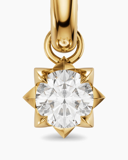 David Yurman Petite Pavé Stone Drop Earrings in 18K Yellow Gold with Diamonds, 4.5mm David Yurman Women’s