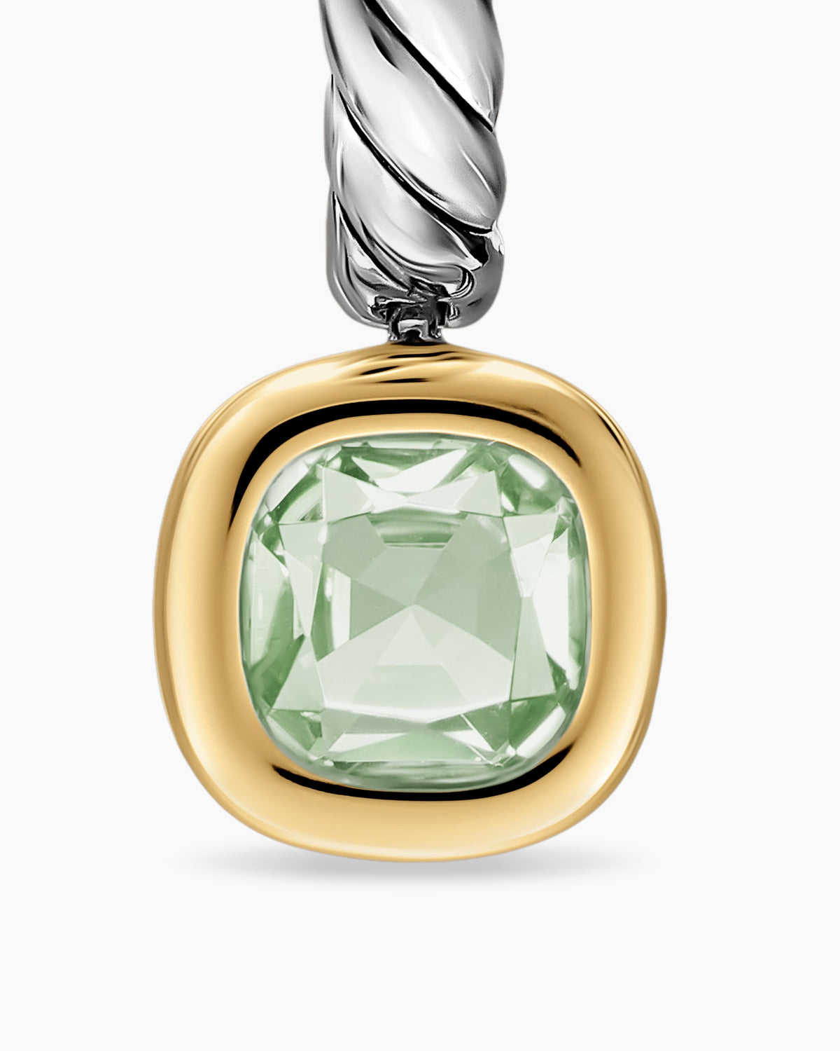 David Yurman DY Mercer® Color Drop Earrings in Sterling Silver with 14K Yellow Gold and Prasiolite, 6mm David Yurman Women’s