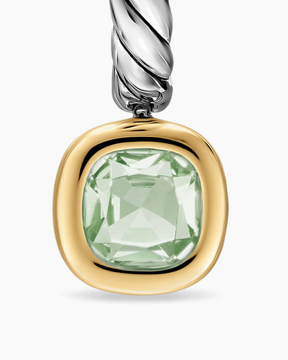 David Yurman DY Mercer® Color Drop Earrings in Sterling Silver with 14K Yellow Gold and Prasiolite, 6mm David Yurman Women’s