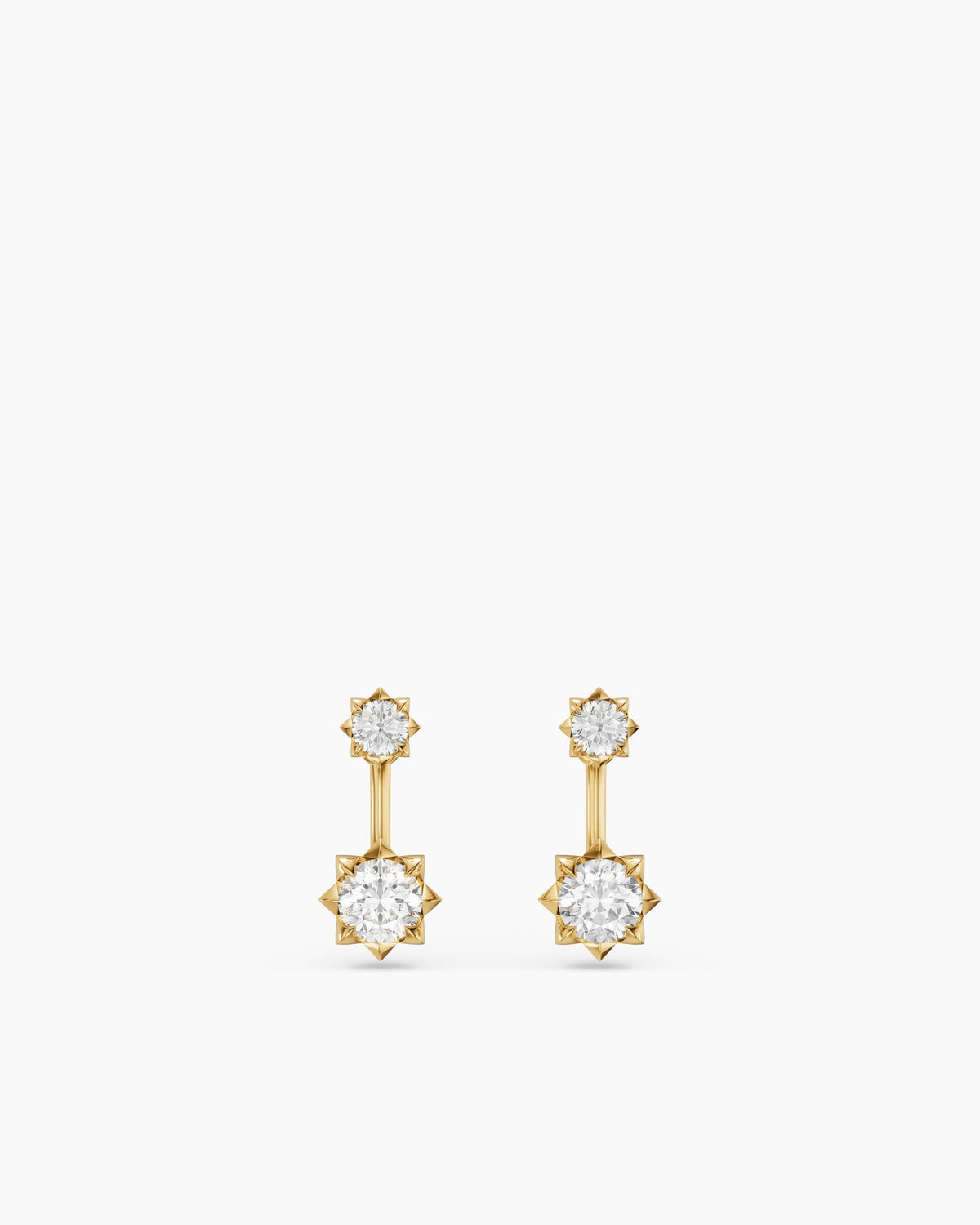 David Yurman Petite Pavé Drop Earrings in 18K Yellow Gold with Diamonds, 17mm David Yurman Women’s