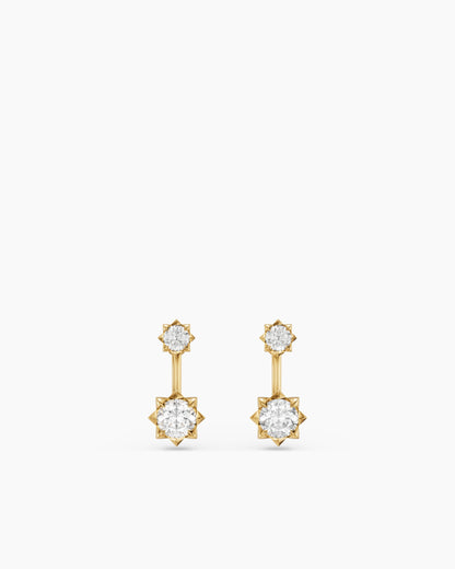 David Yurman Petite Pavé Drop Earrings in 18K Yellow Gold with Diamonds, 17mm David Yurman Women’s