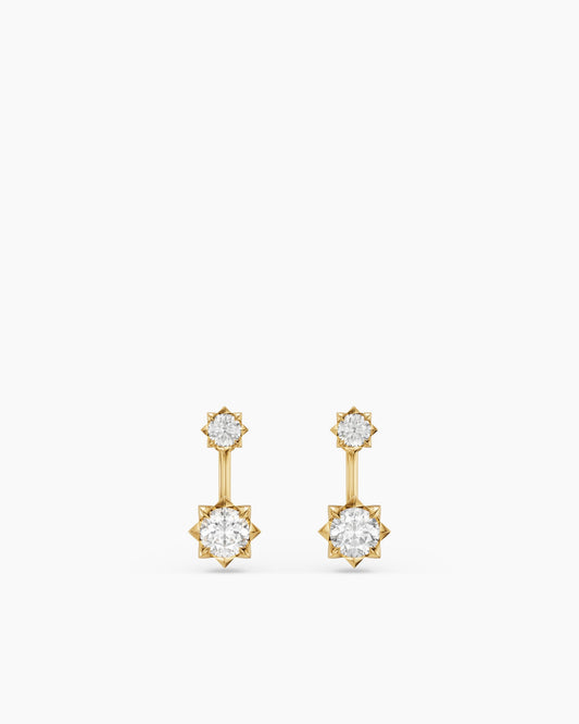 David Yurman Petite Pavé Drop Earrings in 18K Yellow Gold with Diamonds, 17mm David Yurman Women’s