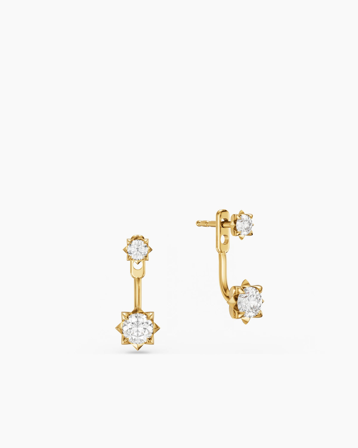 David Yurman Petite Pavé Drop Earrings in 18K Yellow Gold with Diamonds, 17mm David Yurman Women’s