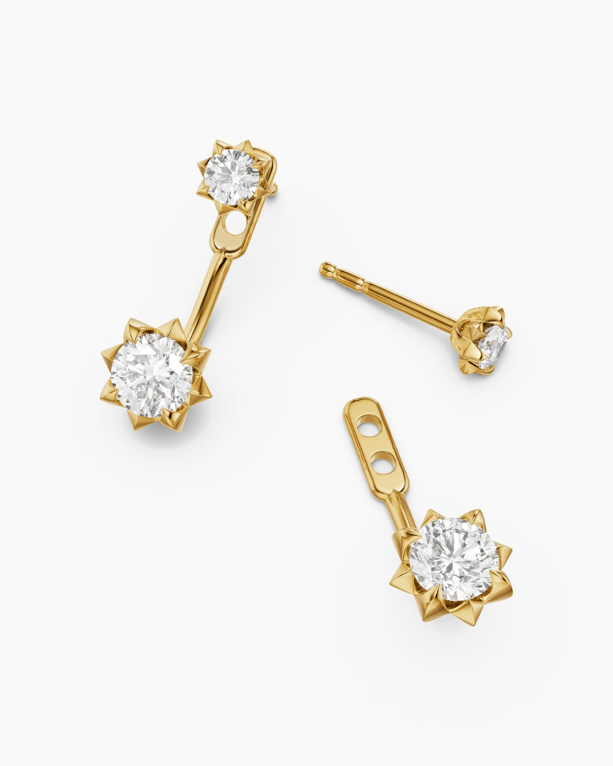 David Yurman Petite Pavé Drop Earrings in 18K Yellow Gold with Diamonds, 17mm David Yurman Women’s