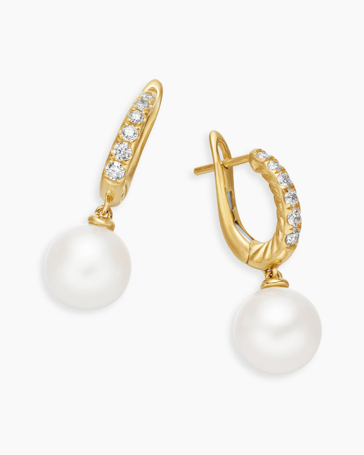 David Yurman Pearl and Pavé Drop Earrings David Yurman Women’s