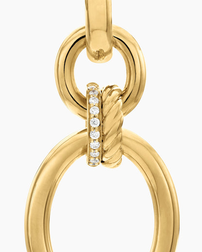 David Yurman DY Mercer® Circular Drop Earrings in 18K Yellow Gold with Diamonds, 50mm David Yurman Women’s