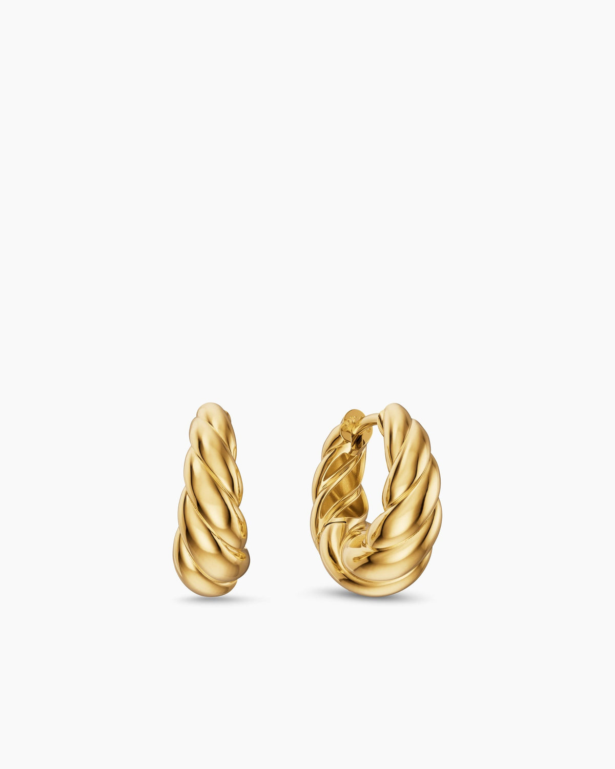 David Yurman Sculpted Cable Tapered Hoop Earrings in 18K Yellow Gold, 15.7mm David Yurman Women’s
