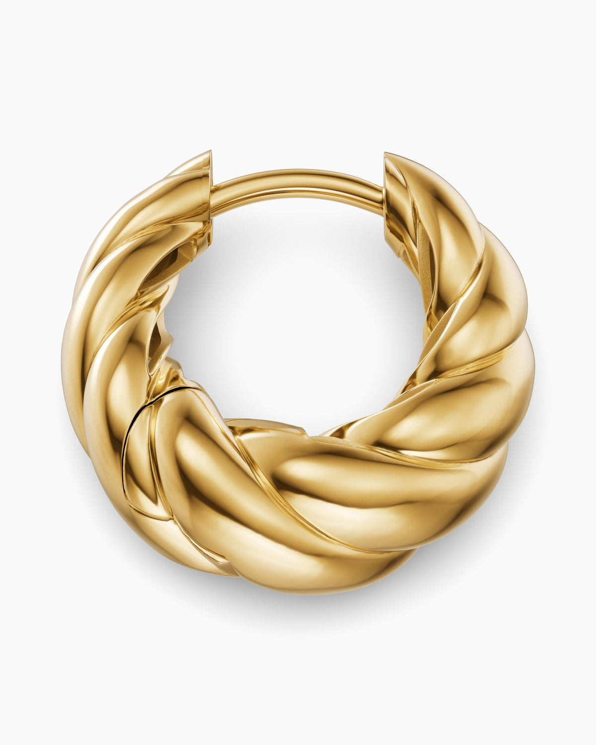 David Yurman Sculpted Cable Tapered Hoop Earrings in 18K Yellow Gold, 15.7mm David Yurman Women’s