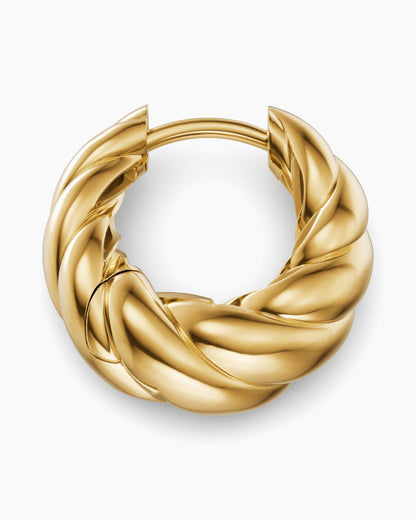 David Yurman Sculpted Cable Tapered Hoop Earrings in 18K Yellow Gold, 15.7mm David Yurman Women’s