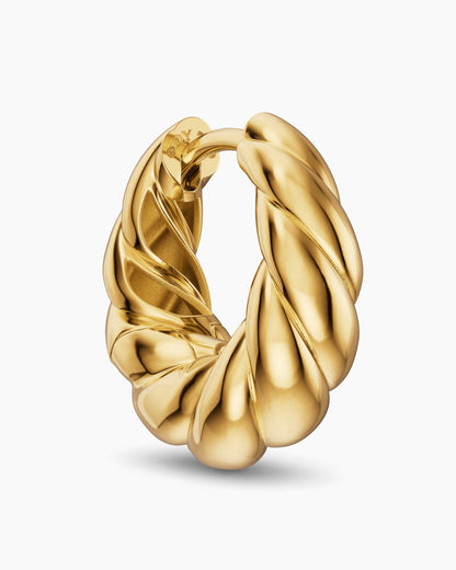 David Yurman Sculpted Cable Tapered Hoop Earrings in 18K Yellow Gold, 15.7mm David Yurman Women’s
