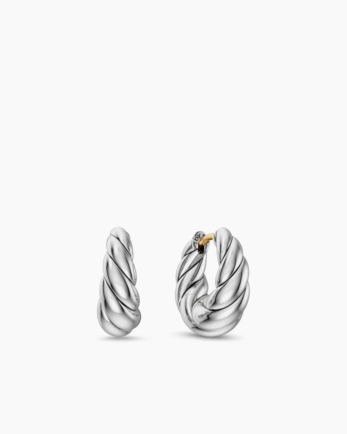 David Yurman Sculpted Cable Tapered Hoop Earrings in Sterling Silver, 15.7mm David Yurman Women’s